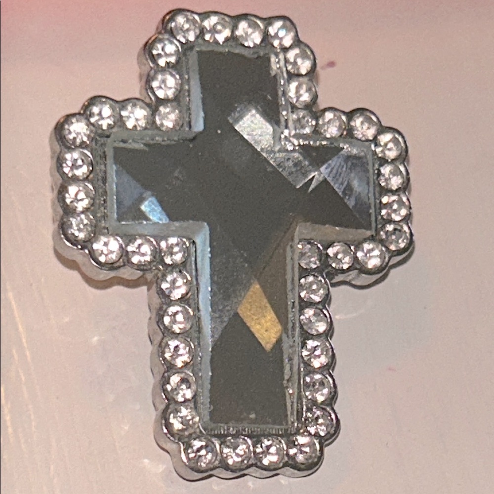 BHW Rhinestone Cross Necklace with Magnetic Closure